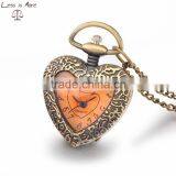 Heart Shape Pocket Watch Necklace Antique Heart Pendant thumbnail-1