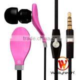 Flat Cable earphone For Samsung Galaxy For iphone with mic