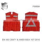 FS Reflective High Quality Zipper Safety Work Vest With Pockets thumbnail-3