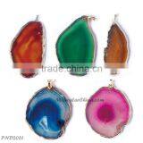 Bright Pink Irregular Nature Stone Pendant thumbnail-6