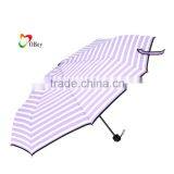 Stripe Hand Open Folding Umbrella in Purple Color