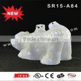 Acrylic Light up LED Bear Carrying Two Babies thumbnail-3