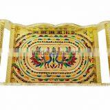 TWIN PEACOCK Designed WOODEN MEENAKARI TRAY WITH MATCHING 6-GLASSES SET - G.M. thumbnail-3