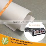 High quality Double sided matte UV print pp paper without coating, inkjet media pp paper