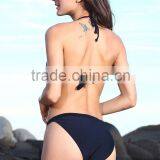 Black Netty Trim Halter Hollow Out Bikini Swimsuit PW- LC40915-2 thumbnail-3