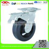 100mm Heavy Duty Black Rubber Roller Bearing Wheel Caster thumbnail-4