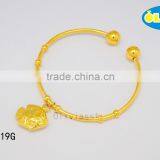 Olivia Jewelry Womens Gold Design Cuff Bangle Stainless Steel Cuff Bangle Bracelet With Fish Pendant thumbnail-1