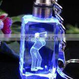 2016 Best Selling 3d Laser Engraving Human Image Crystal Glass Keychain
