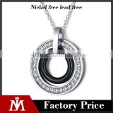 womens crystal necklace stainless steel round ceramics pendant charm necklace jewelry