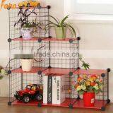 Metal Mesh Cube Storage Organizer With Wire Frame and PP Panel Mix-assemble(FH-WL0159)