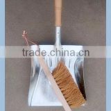 Heavy Duty Wooden Handle Brush and Metal Dustpan