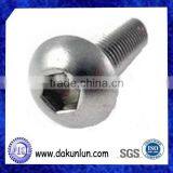 Stainless Steel Cup Head Inner Hex Screw , Pan Head Bolt