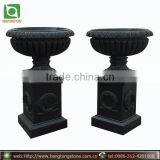Handmade Black Marble Stone Garden Flowerpot thumbnail-1