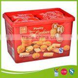 IML cookies plastic container with rectangular shape