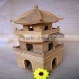 Unfinished Tower Wood House Toy Kids Wood Toys Modular Houses Wood Toys for Sale thumbnail-3