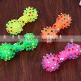 CY189 Colorful Mini Dotted Dumbbell Shaped Squeeze Squeaky Faux Bone Toys For Pet Dog Bite Game, Chien Juguetes Perros thumbnail-3