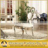 Heart Shape Silver Stainless Steel Legs White Wedding Chair thumbnail-1