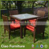 Outdoor Rattan Furniture Table and Chairs Wicker Dining Set thumbnail-2