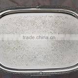Silver Plated Rectangle Service Tray With Handles , Decorative Service Food Tray, Airlines Service Tray, Arabic Metal Tray thumbnail-1