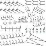 50 Pieces Assorted Picture Chromed Metal Hook Hanger Kit for Retail Stores