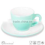3 OZ Expresso Coffee Ceramic Cup and Saucer With Two-tone Mug thumbnail-4