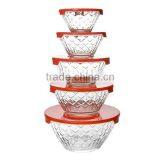 Different Sizes 5pcs Glass Bowl Set Lid thumbnail-1