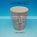 Ceramic Black Glazed Flower Pot