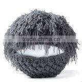 Men Barbarian Knit Crochet Hat Mad Scientist Wig Mustache Cap Beard Hat thumbnail-5
