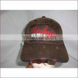 100% Octton Wholesale Enzyme Washed Distressed Baseball Cap With Embroidery LOGO thumbnail-2