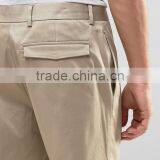 High Quality Latest Custom Three Pockets Men's Khaki Slim Fit 97% Cotton 3% Elastane Stretch Twill Zip Fly Casual Shorts Pant thumbnail-3