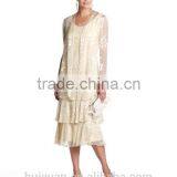 Hot Sell Layered Knee Length Long Sleeve Wholesale Dress thumbnail-1