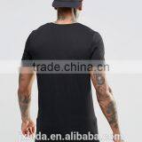 2016 Longline Short Sleeves Plain Crewneck Slim Fit Muscle t Shirt Wholesale thumbnail-2