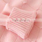 Turtleneck Collar Pink Sweaters Plain Knitted Clothes Appliqued Tiny Flower Full Sleeve Winter Garments Warm thumbnail-5