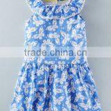 Summer 100% Cotton Bbay Girl Dresses Children Round Neck Sleeveless Dress Boutique Girl Clothing thumbnail-2