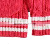 Two Pockets Girls Cable Knit Pattern Open Chest Cardigan Sweater thumbnail-6