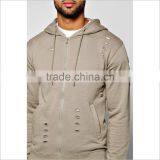 Custom New Design Broken Hole Washed Tracksuit Slim Fit thumbnail-3