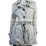 High Quality Fashion Ladies Office Coat 2014 Custom Made Jacket White Trench Lady thumbnail-2