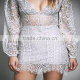 YIHAO2015 Fashion High Quality White Body-con Long Sleeve Design Party Lace Sexy Dress For Women China Supplier thumbnail-5