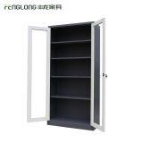 Стальной коммерческий офисный мебельный шкаф для хранения документов с двумя раздвижными стеклянными дверями thumbnail-5