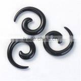 3mm Acrylic Ear Stretcher Expander Spiral Black Ear Expander Ear Plug thumbnail-3