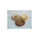 Hand Woven Round Rattan Bread Basket Light Brown For Supermarket thumbnail-1
