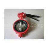 Red 2 Inch - 12 Inch Indstrial Butterfly Valves for Water , Air , Steam PN 16 PN25