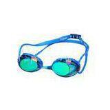 No Frame Green Lens Gas Junior Mirrored Swimming Goggles Adjustable Nose Bridge