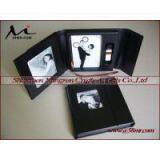 Leather CD DVD USB Flash Drive Packaging Storage Gift Case Box thumbnail-3