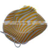 MCH-2107 Party Carnival cheap adult yellow white stripe floppy hat wide brim fedora hat