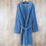 Thick Warm Pure Dyed 100% Polyester Bathrobe thumbnail-3