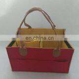 New Custom Felt Baby Diaper Caddy With Anti-dust Cover and PU Leather Handle Diaper Bags Nursery Organizer for Baby's Essentials thumbnail-7