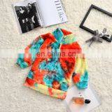 RTS Rainbow Tie Dye Clothes Casual Fuzzy Fleece Coat Girls Outerwear thumbnail-2