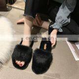 Amazon Wholesale Hot Sale Fashion Factory Price Furry Slides Ladies Faux Fur Fleece Open Toe Slippers Shoes thumbnail-2