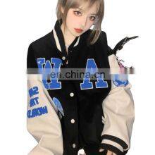 2021 New Autumn American Baseball Uniform Jacket Women's Ins Ice Cube Loose Jacket Couple Jacket thumbnail-1